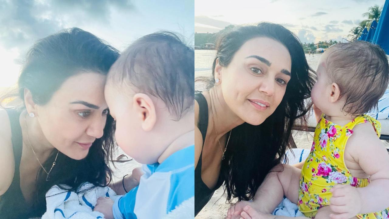 Priety Zinta's cute Insta post with her twins, Jai and Gia on their 1st birthday will melt your heart